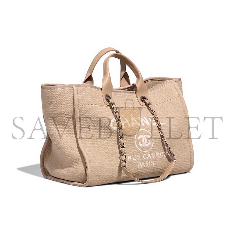Ch*el deauville medium canvas lamb beige as4317 (39*30*22cm)